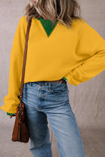 Load image into Gallery viewer, Contrast Round Neck Long Sleeve Sweatshirt