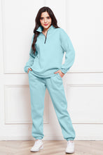 Load image into Gallery viewer, Half Zip Long Sleeve Sweatshirt and Pants Set