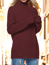 Load image into Gallery viewer, Turtleneck Drop Shoulder Long Sleeve Sweater