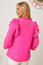 Load image into Gallery viewer, Frill Ruffled Three-Quarter Sleeve Blouse