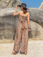 Load image into Gallery viewer, Tied Printed Tube Wide Leg Jumpsuit