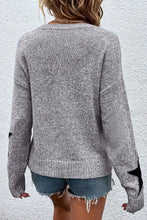 Load image into Gallery viewer, Star Round Neck Dropped Shoulder Sweater