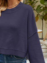 Load image into Gallery viewer, Round Neck Lantern Sleeve Sweater