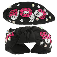 Load image into Gallery viewer, Halloween Themed Jeweled Knotted Headband: Fuchsia