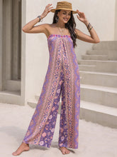 Load image into Gallery viewer, Tied Printed Tube Wide Leg Jumpsuit