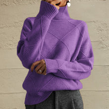 Load image into Gallery viewer, Geometric Turtleneck Long Sleeve Sweater