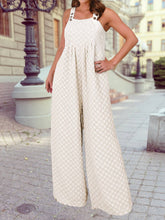 Load image into Gallery viewer, Checkered Pocketed High Waist Wide Leg Overall: Beau Blue / L