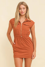 Load image into Gallery viewer, CD11943 - CAP SLEEVE ZIPPERED MINI DRESS: Lavender / S