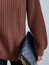 Load image into Gallery viewer, Full Size Turtleneck Rib-Knit Slit Sweater