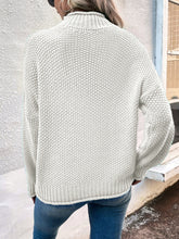 Load image into Gallery viewer, Roll Hem Drop Shoulder Sweater