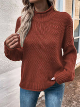 Load image into Gallery viewer, Roll Hem Drop Shoulder Sweater