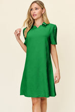 Load image into Gallery viewer, Double Take Full Size Texture Collared Neck Short Sleeve Dress