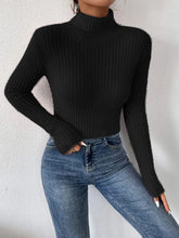 Load image into Gallery viewer, Ribbed Turtleneck Long Sleeve Sweater