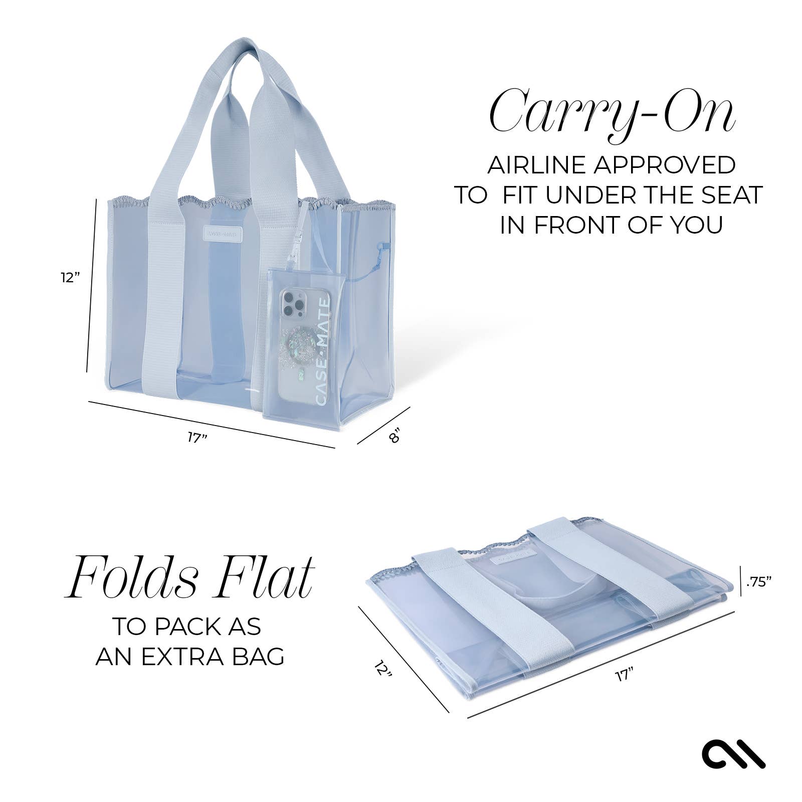 *SALE*Case-Mate Jelly Tote - Carolina Blue Crochet Wave