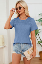 Load image into Gallery viewer, Ruched Round Neck Short Sleeve T-Shirt