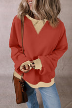 Load image into Gallery viewer, Contrast Round Neck Long Sleeve Sweatshirt