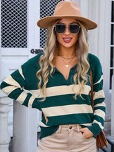 Load image into Gallery viewer, Angel Wings Striped Johnny Collar Knit Top