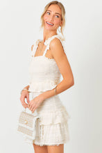 Load image into Gallery viewer, Smocked Ruffle Mini Dress: WHITE / M