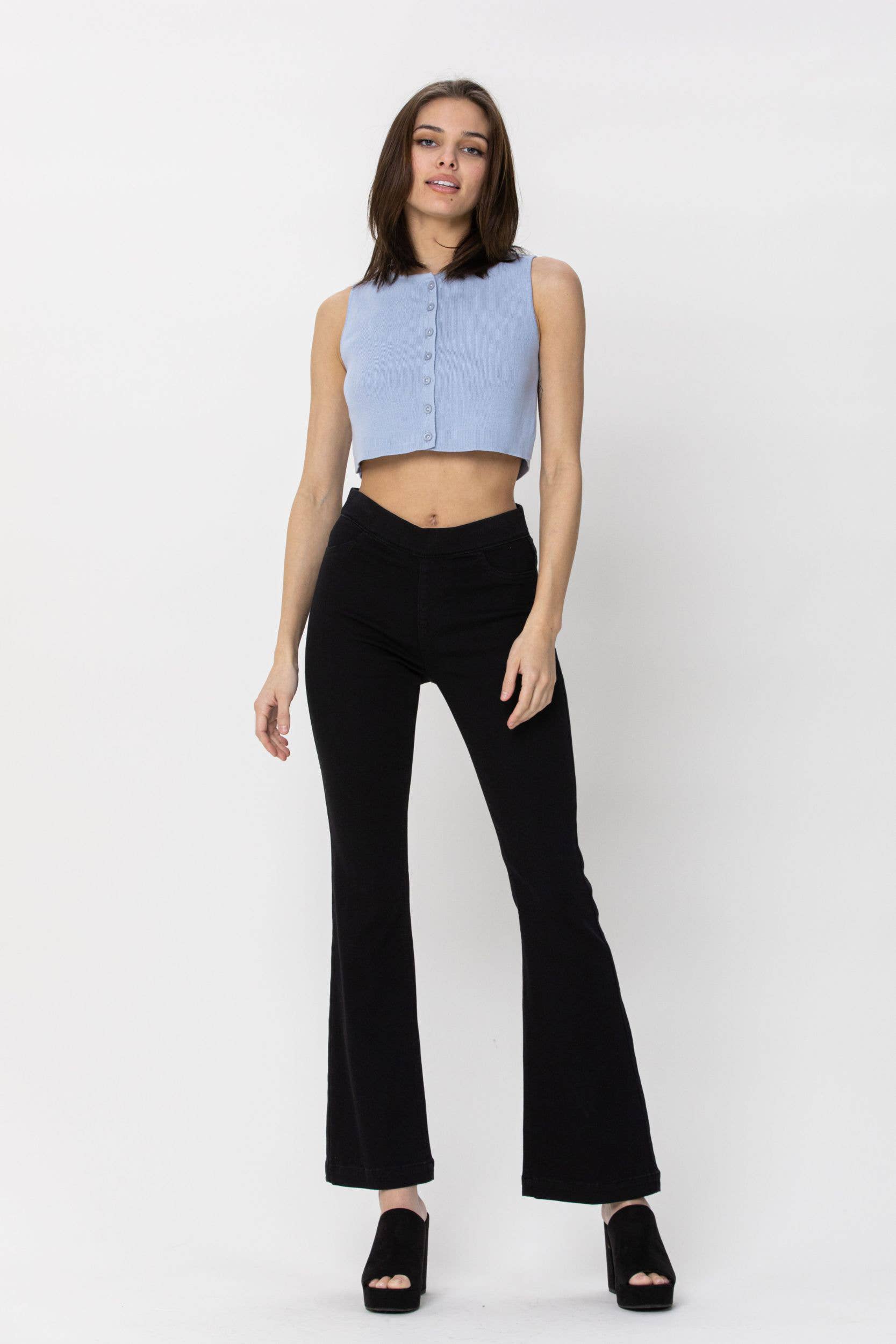 *SALE* Cello Black Petite Flare Jegging
