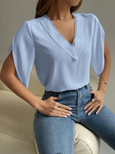 Load image into Gallery viewer, V-Neck Short Sleeve Blouse