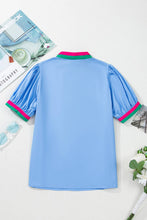 Load image into Gallery viewer, V-Neck Collision Top: Sky Blue / L