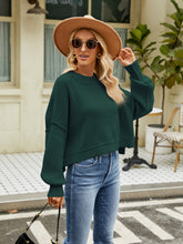 Load image into Gallery viewer, Round Neck Lantern Sleeve Sweater