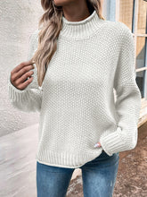 Load image into Gallery viewer, Roll Hem Drop Shoulder Sweater