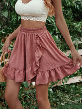 Load image into Gallery viewer, Ruffle Hem Elastic Waist Mini Skirt