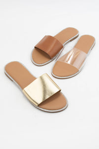 TAKA JEWELED EDGE SLIDE: CLEAR / 7