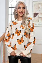 Load image into Gallery viewer, Butterfly Round Neck Long Sleeve Sweater