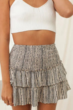 Load image into Gallery viewer, Printed Frill Trim Smocked Mini Skirt