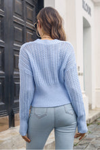 Load image into Gallery viewer, V-Neck Long Sleeve Cropped Sweater