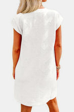 Load image into Gallery viewer, Textured Round Neck Cap Sleeve Dress