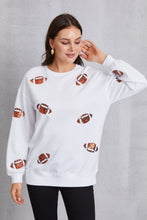 Load image into Gallery viewer, Football Sequin Patch Long Sleeve Sweatshirt