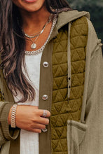 Load image into Gallery viewer, Drawstring Color Block Long Sleeve Jacket