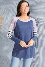 Load image into Gallery viewer, Striped Round Neck Raglan Sleeve T-Shirt