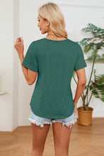 Load image into Gallery viewer, Ruched Round Neck Short Sleeve T-Shirt