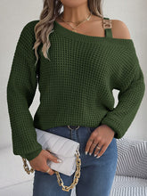 Load image into Gallery viewer, Asymmetrical Neck Long Sleeve Sweater