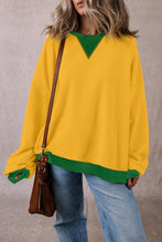 Load image into Gallery viewer, Contrast Round Neck Long Sleeve Sweatshirt