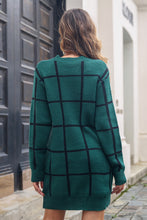 Load image into Gallery viewer, Plaid Round Neck Long Sleeve Sweater Dress