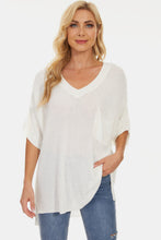 Load image into Gallery viewer, Pocketed V-Neck Half Sleeve Knit Top