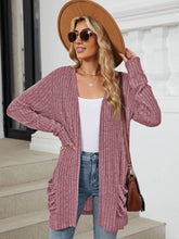 Load image into Gallery viewer, Pocketed Open Front Long Sleeve Cardigan