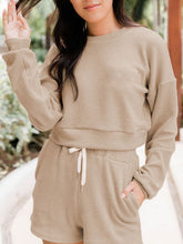 Load image into Gallery viewer, Ribbed Round Neck Long Sleeve Top and Shorts Set