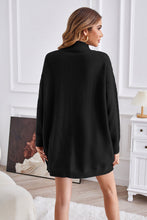 Load image into Gallery viewer, Exposed Seam Mock Neck Slit Sweater