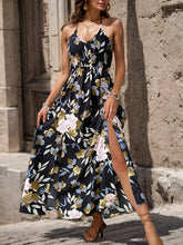 Load image into Gallery viewer, Slit Smocked Printed Maxi Cami Dress