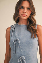 Load image into Gallery viewer, Ribbon Detailed Denim Mini Dress