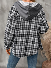 Load image into Gallery viewer, Plaid Long Sleeve Hooded Jacket