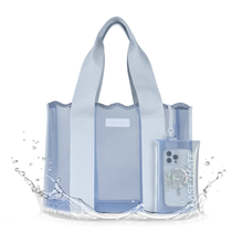Load image into Gallery viewer, *SALE*Case-Mate Jelly Tote - Carolina Blue Crochet Wave