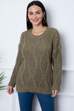 Load image into Gallery viewer, Round Neck Dropped Shoulder Sweater