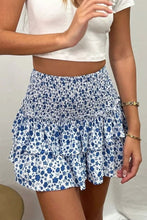 Load image into Gallery viewer, Printed Frill Trim Smocked Mini Skirt